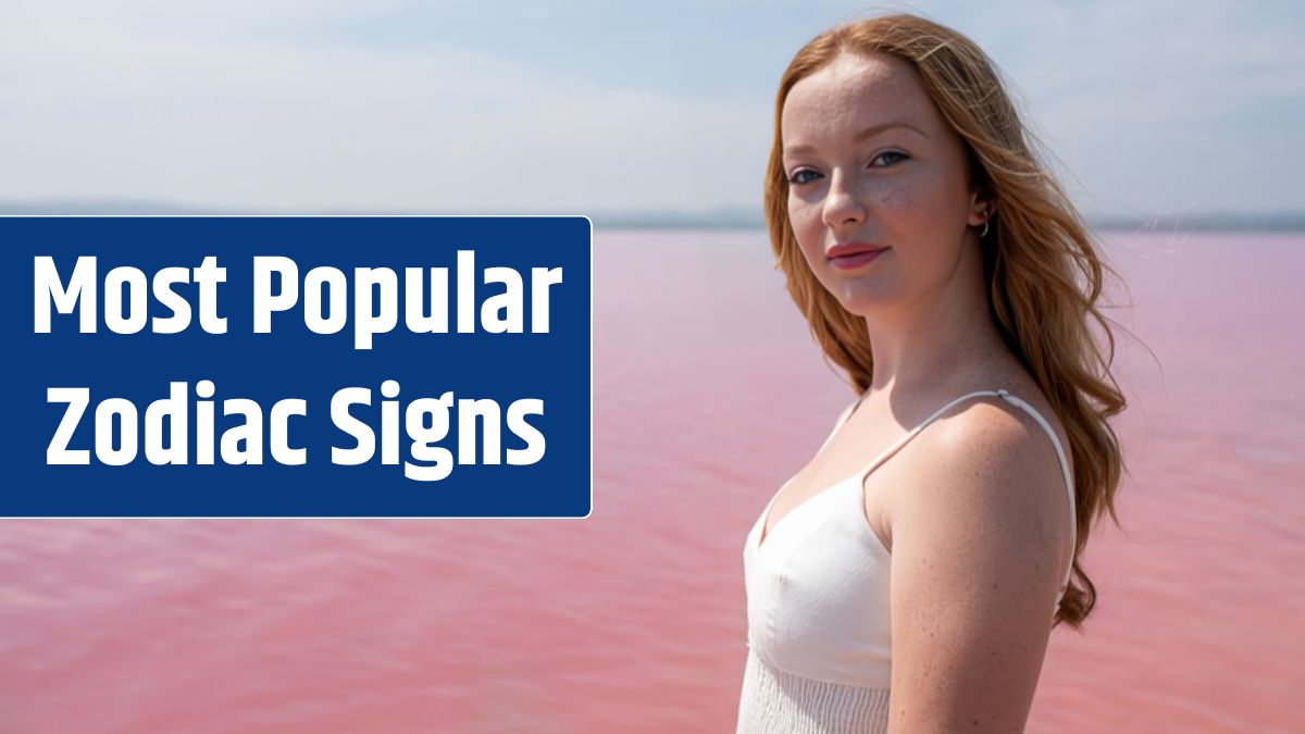 Side view of cute teenager woman wearing summer clothes standing on an amazing pink lake.