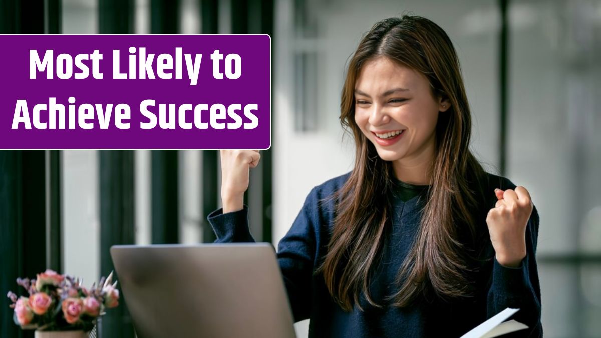 Successful and exciting caucasian businesswoman Young woman excited to win on her laptop computer at work.