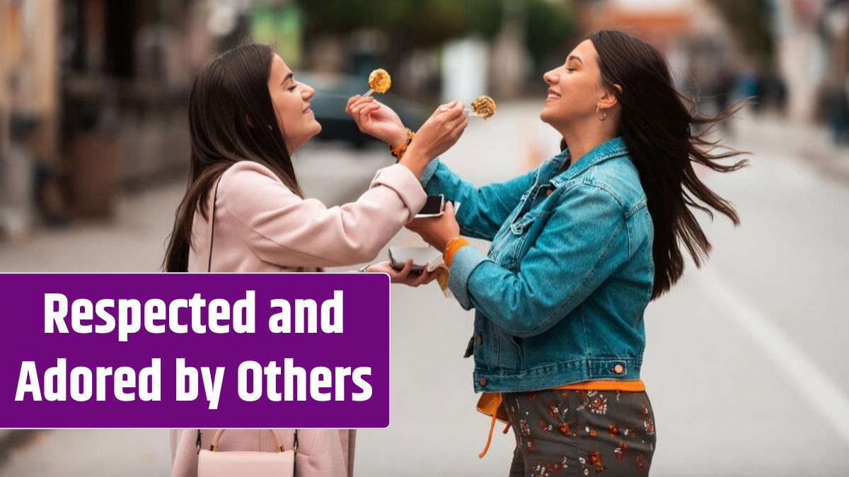 Two women walking around modern town and eating fresh poffertjes. Selective focus.